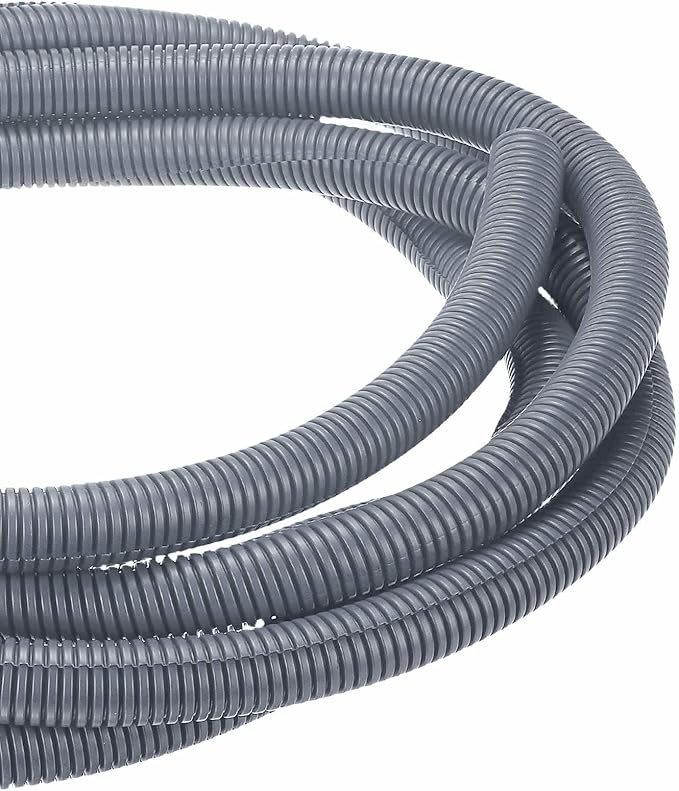 DMiotech 20ft Wire Loom Split Tubing 1 Inch(25.4mm) ID, Cord Protectors from Pet Flexible Conduit Cable Management for Office Home Garden, Gray