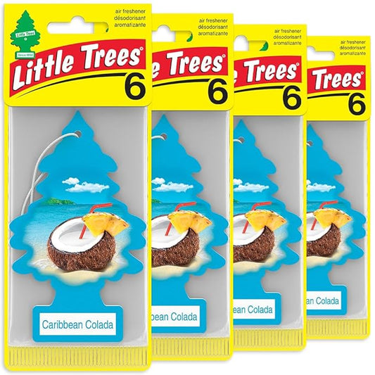 LITTLE TREES Car Air Freshener | Hanging Tree Provides Long Lasting Scent for Auto and Home | 24 Air Fresheners |Caribbean Colada