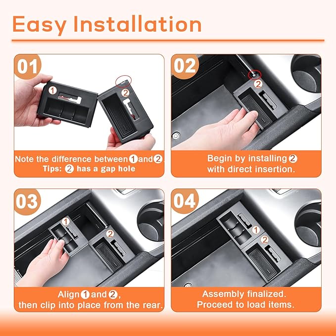 TACORBO Phone Cable Adapter & Console Dividers for Honda Pilot 2016–2022, Ridgeline 2017–2023, Passport 2019–2023, Center Console Organizer with ABS Material & Anti-Slip Rubber Pads