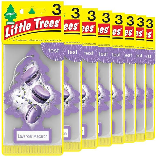 LITTLE TREES Car Air Freshener | Hanging Tree Provides Long Lasting Scent for Auto and Home | 24 Air Fresheners |Lavender Macaron