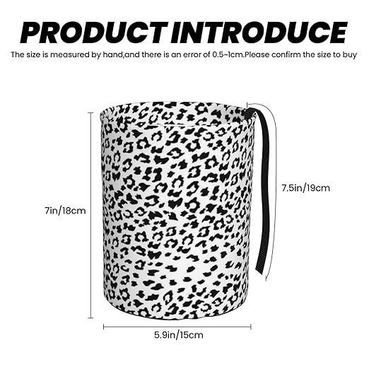 Car Trash Bag Snow Leopard Print Hanging Back of Seat Car Portable Trash Bag Snow Leopard Print Waterproof One-Handed Portable Strap Drawstring Garbage Bags 2 Pieces Car Coasters