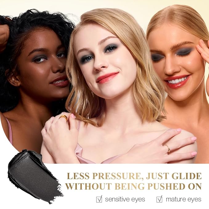 Eyeshadow Makeup Stick, Cream Shimmer, Eyeshadow Highlighter Makeup Eye Brightener Pencil Sticks Cosmetics, with Built-in Brush and Sharpener