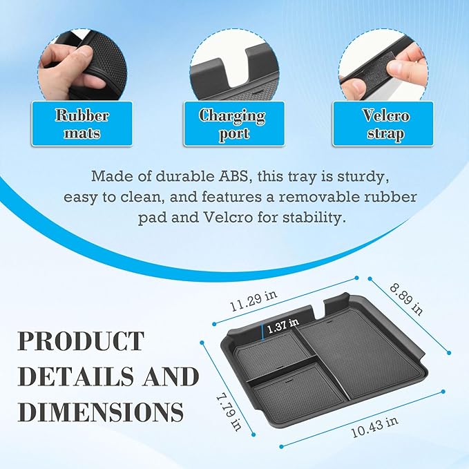 EDBETOS Front Center Console Organizer Tray for 2024 2025 2026 Chevy Silverado 2500HD/3500HD Console Compartment Cover Insert Hidden Organizer (Full Console w/Bucket Seats Only ! Not for Sierra!)