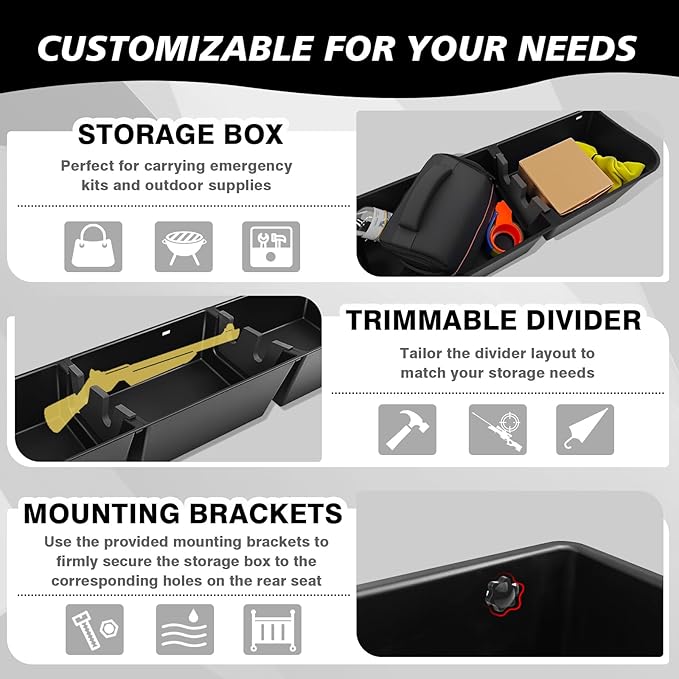 VaultsOnWheels Under Seat Storage Box Fit for Ford F150 2015-2026 SuperCrew/Crew Cab & F250 F350 F450 2017-2026 SuperDuty Accessories, Console Organizer Truck Tool Box Detachable Underseat Organizer