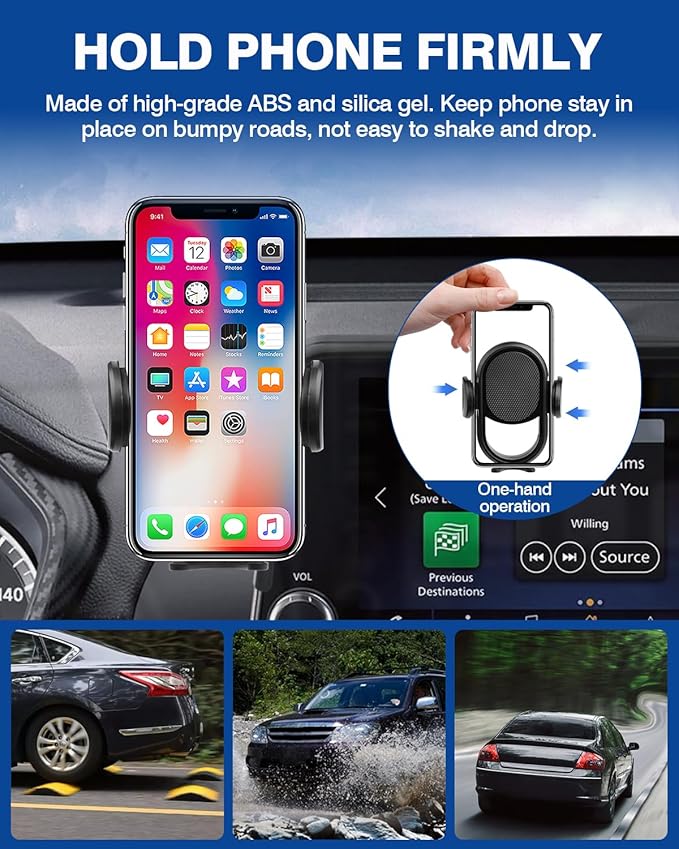 Autorder Car Phone Holder for 2021-2025 Nissan Rogue/2019-2025 Altima/2020-2025 Sentra Accessories Phone Mount 8-Inch Screen Cell Phone Automobile Cradles Hands-Free 360 Degree Rotation