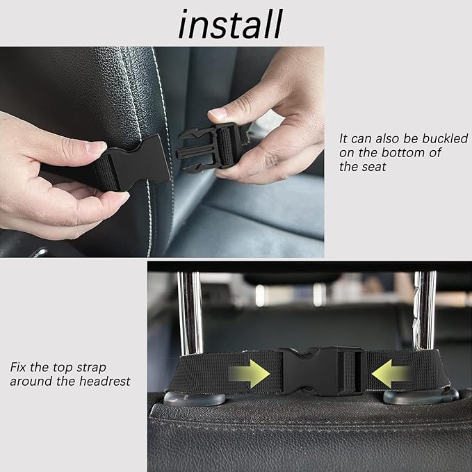 Car Seat Back Gun Rack, 2 Pack Automotive Truck Racks for Hunting Gear, Seat Back Gun Sling Holder with Storage Pockets for Truck SUV