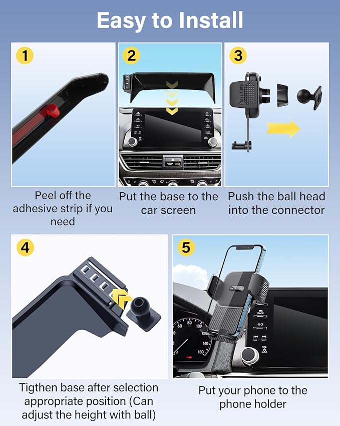 SKYLOTEC Car Phone Holder for BMW 5 Series M5 2017 2018 2019 2020 Accessories 10.25-Inch Screen Fixed Clip, Automobile Cradles Phone Mount, Cell Phone Base Not Block Air Vent