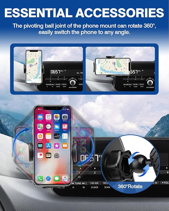 Autorder Car Phone Holder for 2017-2020 Mazda CX-5 CX5 Accessories Phone Mount 7-Inch Screen Cell Phone Automobile Cradles Hands-Free 360 Degree Rotation