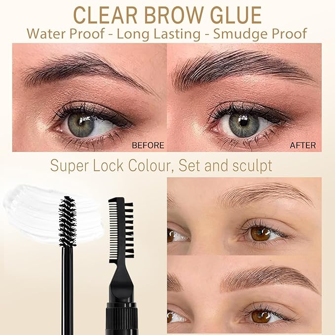Microblading Eyebrow Pen Kit - Waterproof Brow Makeup Set with Eyebrow Pencil, Eyebrow Gel Clear, Eyeliner, Dual-ended Eyebrow Brush, Natural Looking Brows with Long-Lasting All-Day Hold - Blonde