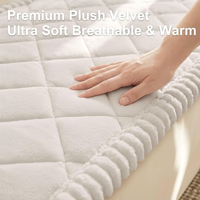 Smiry Fuzzy Couch Cover for Dogs, Non Slip Washable Pet Sofa Cover, Scratch Proof Hair Resistant Plush Sofa Slipcover, Pet Friendly Couch Cushion Protector for Cat, White, 27.6" x 82.7"