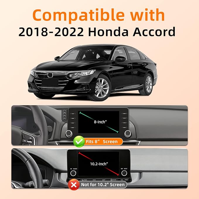 Car Phone Holder for Honda Accord (2018-2021 2022 10th Gen,8"),Screen Phone Mount,360 Phone Holder Rotating,Hands Free Mobile Holder,Car Mount for iPhone,Samsung & Android,Accord Interior Accessories