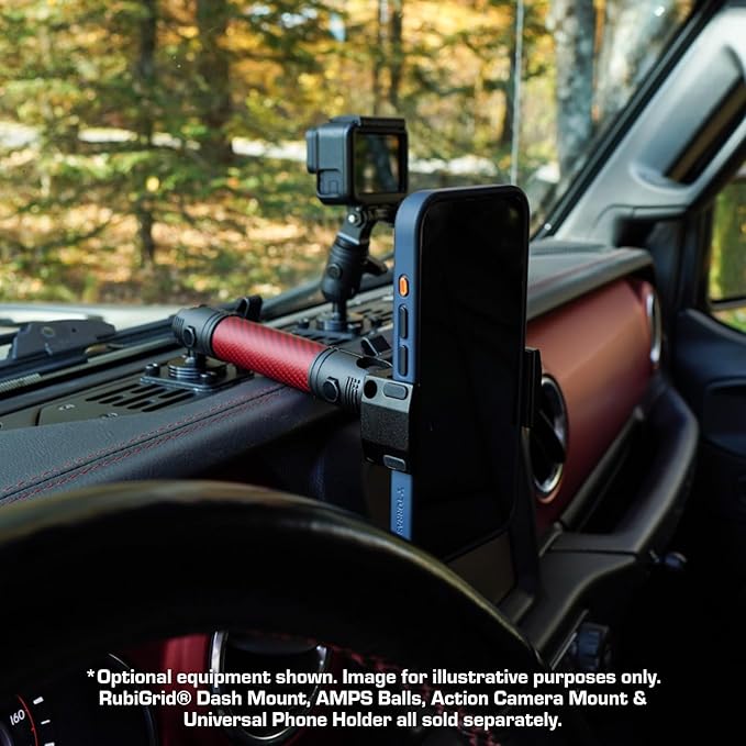 Bulletpoint Mounting Solutions Dash Mount 5.9" Arm Compatible with iPhone and Android Smartphones - Fits 20mm Attachment Ball (Matte Red Carbon Fiber)