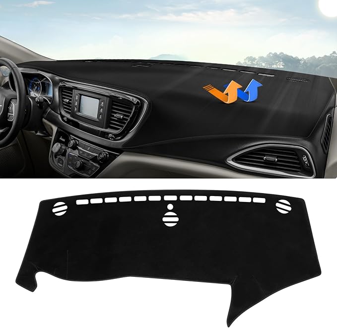 Autorder Dashboard Cover Mat for 2017-2025 2026 Chrsyler Pacifica Minivan Accessories Dash Cover Upgrade Velvet Dash Mat Sunshade Glare UV Rays Protector