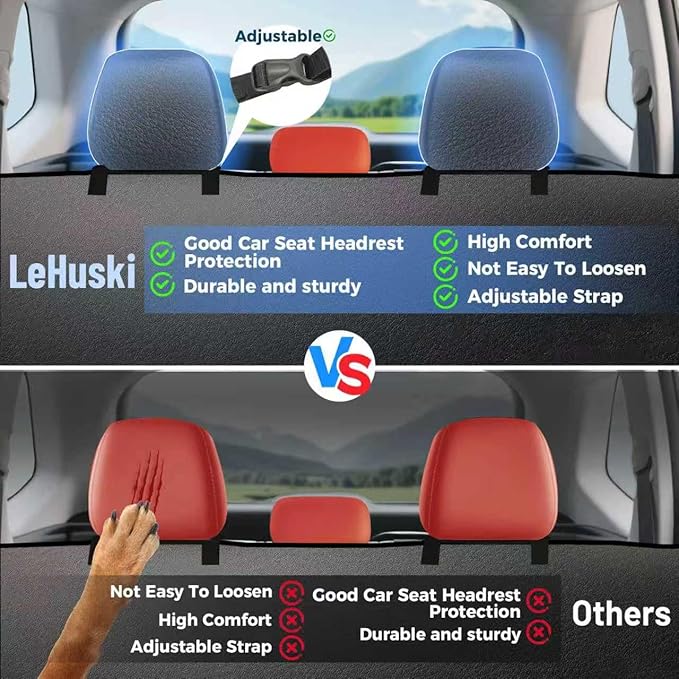 2026 Upgraded Dog Car Seat Cover for Back Seat with Hard Bottom Car Seat Cover for Dogs, Waterproof Pet Seat Protector, Non-Slip Scratch-Resistant Surface, Supports 500lbs, Easy to Clean and Install