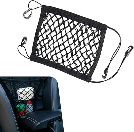 1 PC Dog Car Net Barrier, Pet Anti-collision Protection Barrier, Multifunctional Car Divider, Retractable Double-layer Mesh Storage Bag, Easy to Install, Suitable for Most Cars (Black)