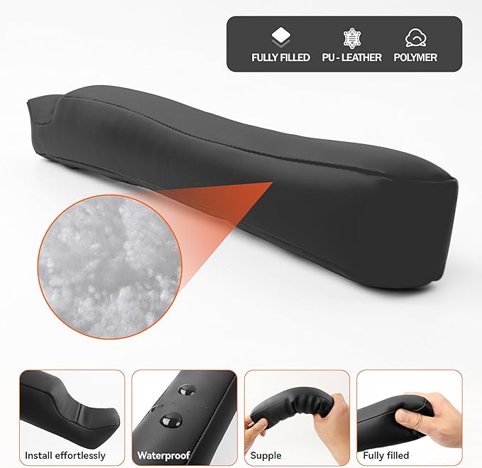 2PCS Leather Car Seat Gap Filler organizer,Gap plug box for car seat space,fill between gap strip,Fits gaps 3.5-6cm(1.4-2.4 in) wide(Beige)