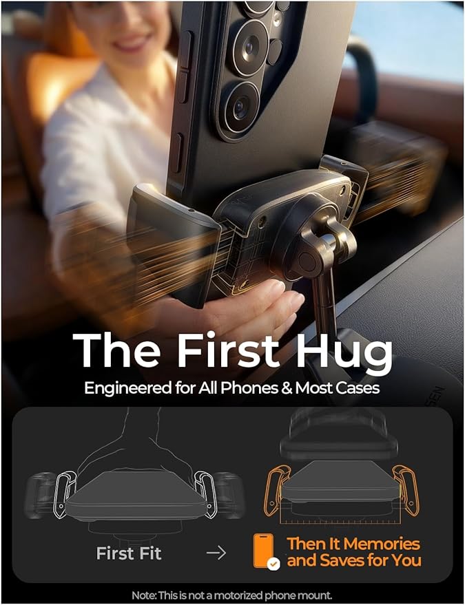 LISEN Suction Phone Mount, [Industry First] Auto-Adjusting Phone Holder Suction, Easy One Touch Suction Cup Phone Mount Cell Phone Mount Car Dash for iPhone 17 Pro Max 16 15 14 Galaxy S26 25 All Cases