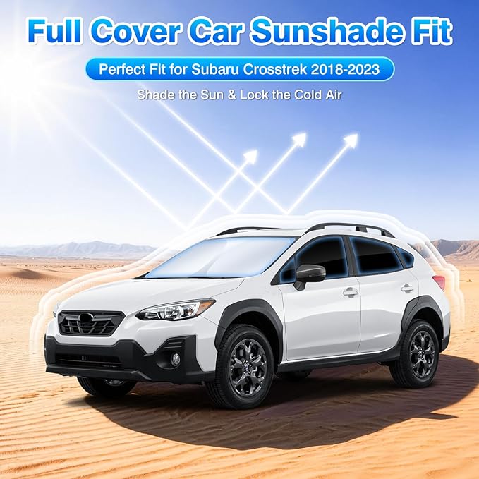 T TGBROS Windshield Sun Shade for Subaru Crosstrek XV 2018-2020 2021 2022 2023 Car Window Shades Thicken UV Block and Blackout Privacy Foldable Sunshades 8PCS Accessories Keep Cool Sun Visor Covers