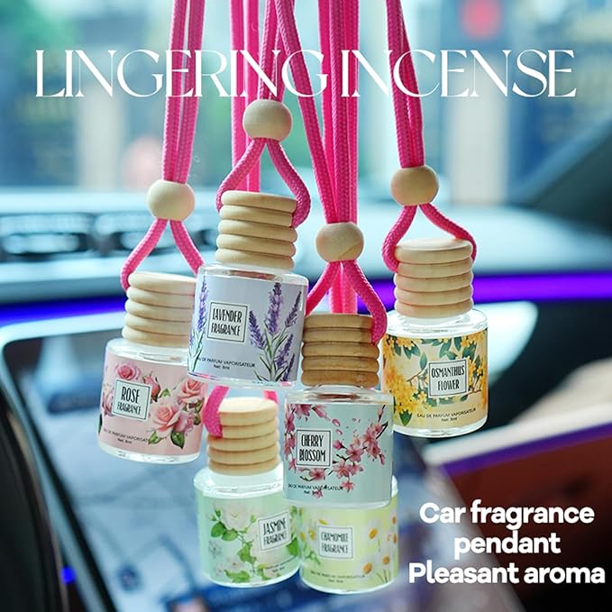 Car Air Freshener Diffuser, Hanging Car Scents Air Freshener, Car Fresheners Long Lasting, Essential Oil Diffuser, Lavender Fragrance Oil, 3pcs