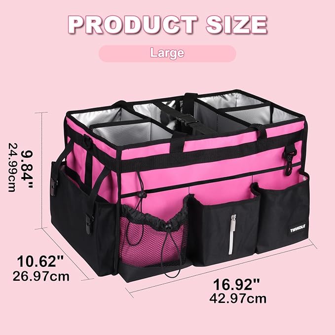 Large Cleaning Caddy Bag With Detachable Divider,Caddy Organizer With Handle,Cleaning Supply Storage With Adjustable Shoulder Strap & Waist Belt For Cleaners,Cleaning Housekeepers