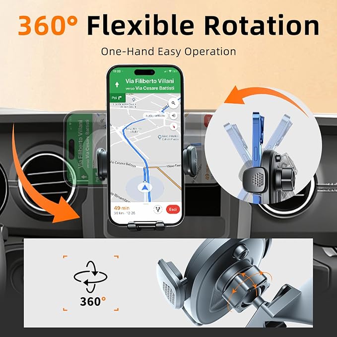 Phone Mount for Jeep Wrangler / Gladiator 2018-2023, Car Phone Holder for Dashboard - 360° Rotatable & Adjustable - Hands Free Cellphone Automobile Cradle, Car Interior Accessories for Jeep Wrangler