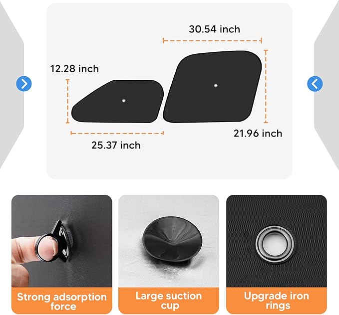 KUST 4-Pack Side Window Sun Shade for 2014-2025 Dodge RAM ProMaster 1500 2500 3500, Interior Accessories Cargo Van Sunshade Full Coverage Window Shades Silver & Black, Sun Shield Blocks UV Rays Heat