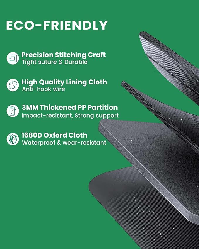 Car Trunk Organizer, Car Storage Organizer with Waterproof Bag Collapsible Multi Compartment Organizer for Car, Suv, Sedan, Truck, Aluminium Handle (Green, Large 66L)