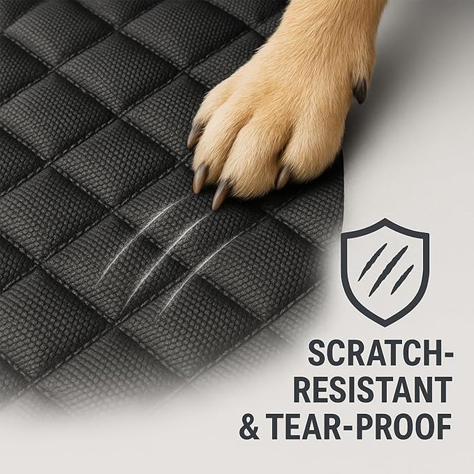 fidozen Dog Car Seat Cover for Back Seat with Visual Mesh Window - 100% Waterproof & Scratchproof 600D Oxford Dog Hammock for Car, Truck, SUV - Non-Slip Pet Seat Cover with Side Flaps, Universal Fit