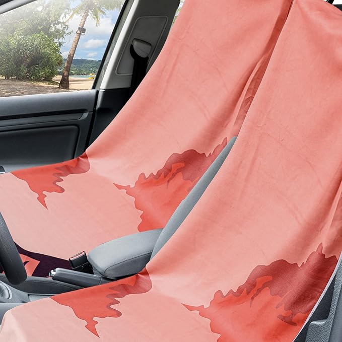 Hahafelt 2 Pack Car Seat Towel Covers with Storage Bag 63 x 32 Inch Athletic Running Towel Seat Sweat Washable Non Slip Cover Gift for Car Outdoor Sport Activities (Death Valley National Park)