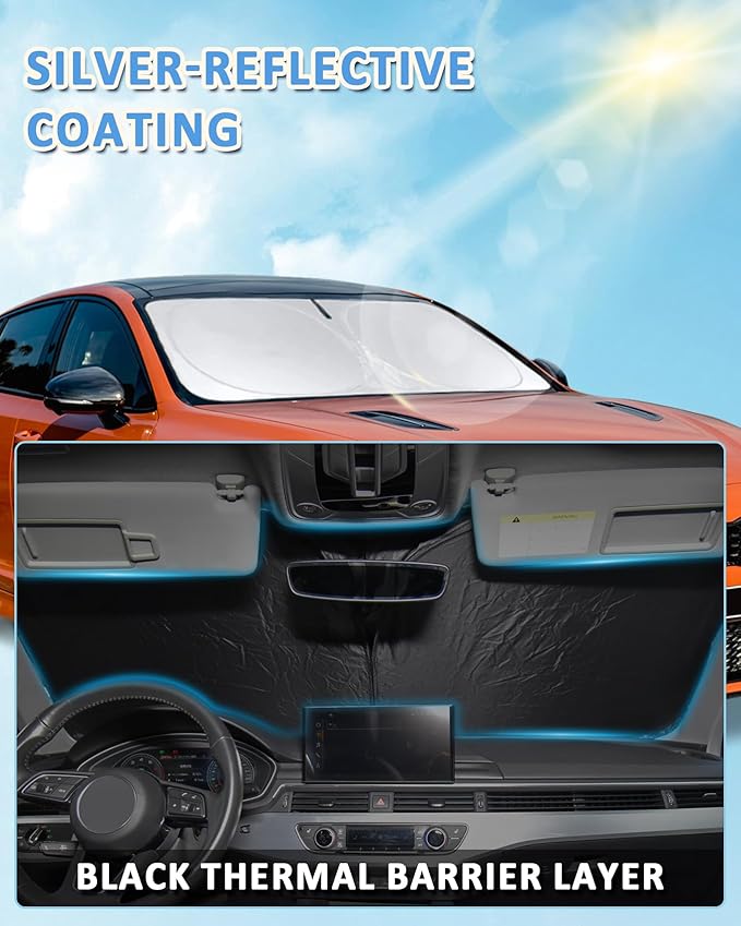 Sun Shade for CRV Windshield Sunshade fit for Honda CR-V SUV 2023 2024 2025 2026 Accessories Front Window Cover Shield Car Sun Visor Screen Protector Block UV Ray Heat