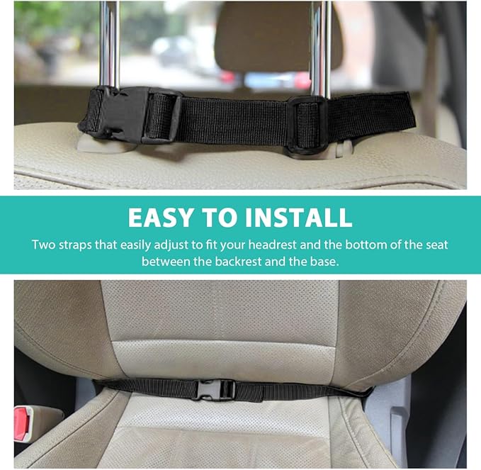 Car Seat Back Organizer, Tactical MOLLE Sag Proof Vehicle Panel Backseat Cover Protector, Universal Molle Nylon Storage Bag Seat Back Hanger Pad for Car Truck SUV Pickup (Black)