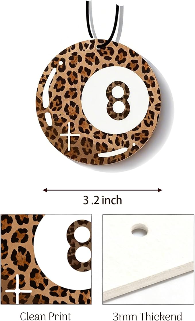 Leopard Print 5pcs Car Air Freshener Bow Coquette Cheetah Print Car Accessories Automotive Interior Hanging Scents Mirror Decor for Women Teen Girls Black