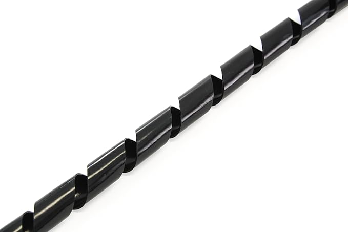 165FT PE 3/4 Inches (20 mm) Black Polyethylene Spiral Wire Wrap Hydraulic Hose Wrap Tube Management Protector Sleeve for Car Computer Cable Wire Holder Organizer PC and TV