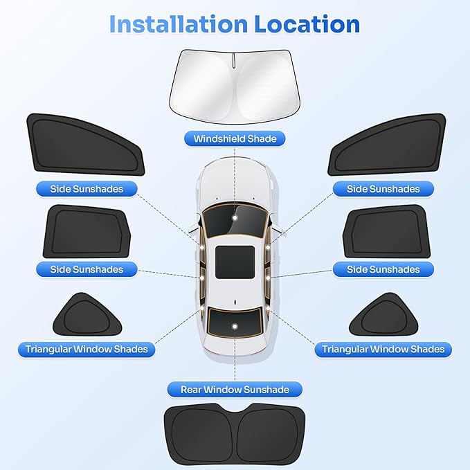 Canvcle Window Shades for Honda CRV 2012-2016 CR-V Accessories Windshield Sun Shade Side Rear Window Cover Sunshade Sun Visor Shield Privacy Protection for Camping Keep Vehicle Cool Black 8PCS