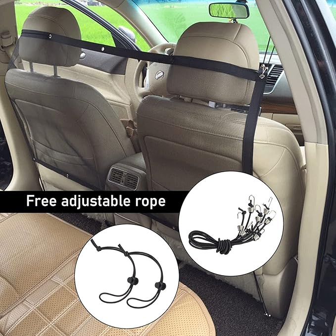 1 PC Car Black Fence, Pet Barrier Backseat Mesh, Pet Disturb Stopper, Stretchable Mesh Obstacle, Suitable for SUV Pickup and Small Car (45.2In x 24.4In)