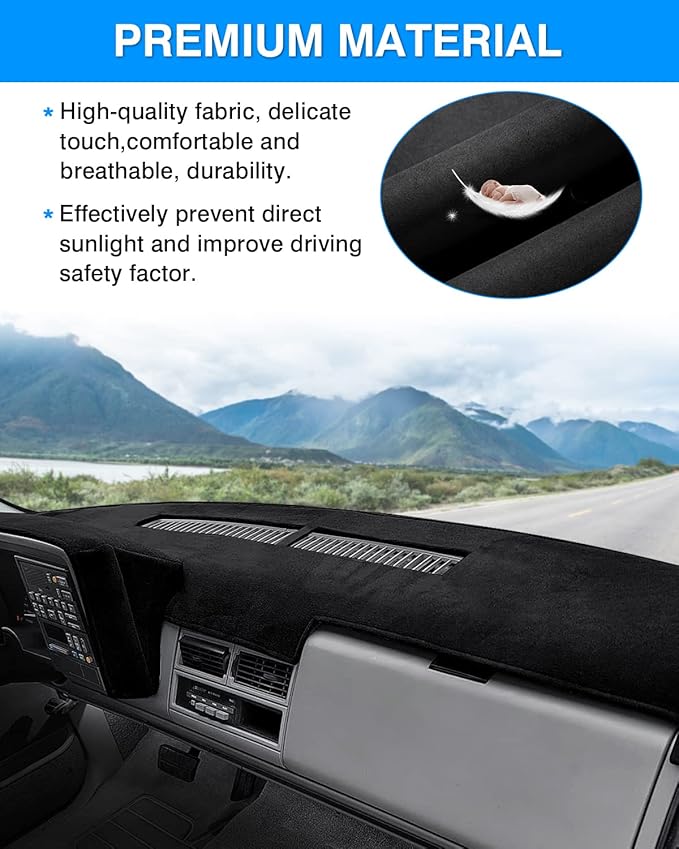 Autorder Dashboard Cover Mat for 1988-1994 Chevy Chevrolet Silverado/GMC Sierra C/K 1500 2500 3500 Pickup Truck /1992-1994 GMC Yukon/Chevy Blazer Suburban Accessories Dash Cover Flannel Dash Mat