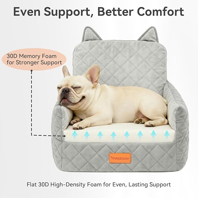 Dog Car Seat for Small/Medium Dogs Up to 35lbs,Elevated Cushion Fits in Front/Back Seat,Travel Safety Per Car Bed with Washable Removable Cover, Storage 2 Pockets Grey
