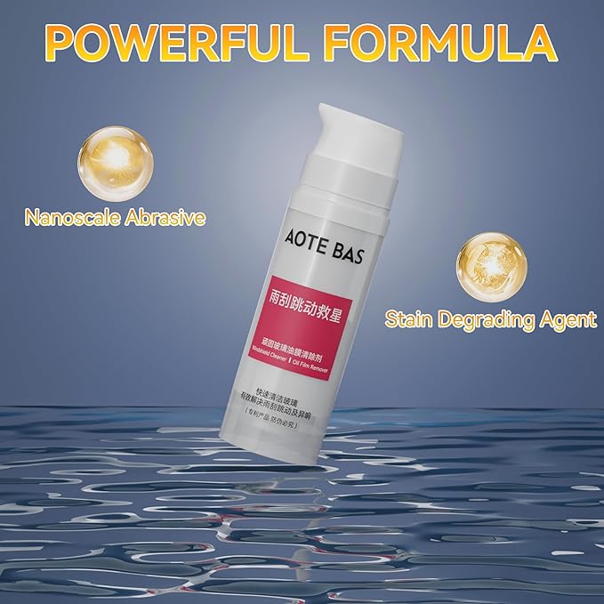 Windshield Cleaner Oll Film Remover & Rain Repellent for Car- Abrasive Glass Cleaner Remove- Oily Stains & Remains of Other Coatings