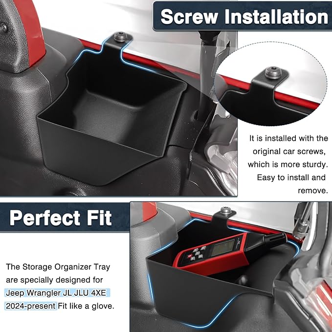 Rear Cargo Side Trunk Storage Box Tray Fit for Jeep Wrangler JL JLU 4XE 2024 2025 2026 Trunk Storage Tray Organizers Cargo Organizer 4 Doors Black 2PCS