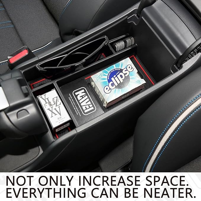 HGWEI Center Console Organizer Tray Compatible with Honda HRV 2023 2024 2025 2026 Accessories, Armrest Storage Box for HRV EX/EX-L/LX/SE/Sport/Touring, Red Trim
