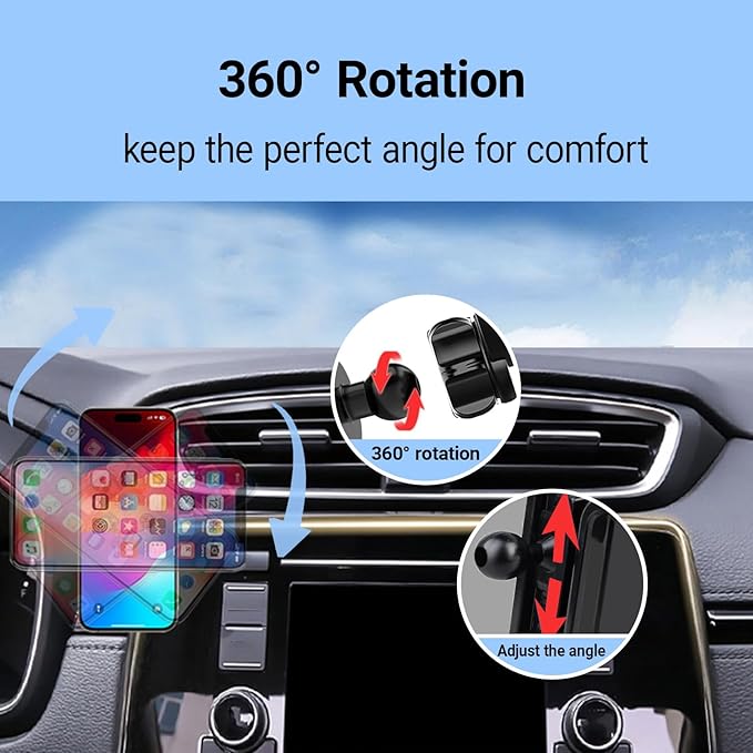 Car Phone Holder for Honda CR-V 2017-2021 2022 Accessories, Compatible with MagSafe, 360° Rotation, Super Strong Magnetic Attraction(for CR-V 5 & 7 inch Screen only)