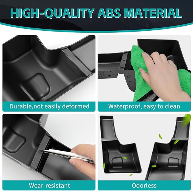 Rear Trunk Organizer Tray Compatible with 2018-2023 Jeep Wangler JL JLU 4XE Rubicon Sahara 4 Door, Wheel Well Storage Box Cargo Organizer Accessories for Jeep Wangler JL (Left + Right)