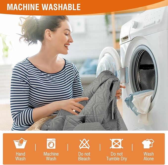 VANSOFY 100% Waterproof Recliner Chair Covers, Recliner Cover Non-Slip Dog Chair Cover Furniture Protector Washable Slipcover with Pocket, Elastic Straps for Pets, Dogs(Gray, 23.6")