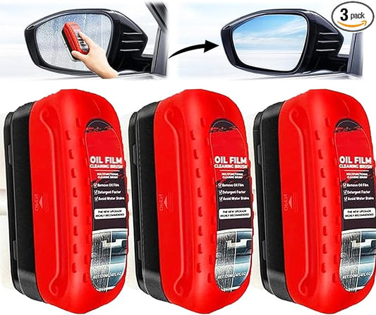 Clear Vision Windshield Cleaner Clearvision Glass Cleaner Clear Vision Glass Cleaner Automotive Oil Film Cleaning Brush Windshield Oil Film Remover Improving Windshield Clarity & Visibility