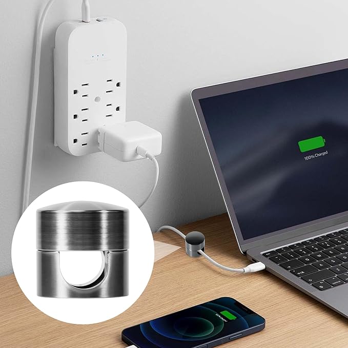 SmallCat 3 Sets Charger Holders for Cords, Adjustable Cable Anchor Holders, Adhesive Metal Cord Clips, Cable Management Wire Organizers for Desk, Office, Nightstand - Matte Black/Black/Antique Copper