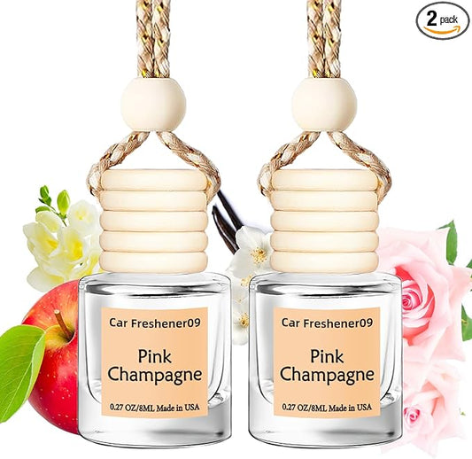 Hanging Car Air Freshener, Long Lasting Scent, Cute Air Fresheners for Women, 2 Pack Non-Toxic Essential Oil Diffuser, Made in USA