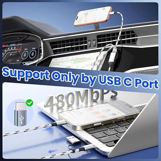 Travel Essentials 3 in 2 Multi Charging Cable, USB A/C Charging Cords with Type-C/IP/Micro, Universal Phone Charger Cord Compatible with iPhone17-8/iPad/Android/Tablet/Car (3Packs 5FT)