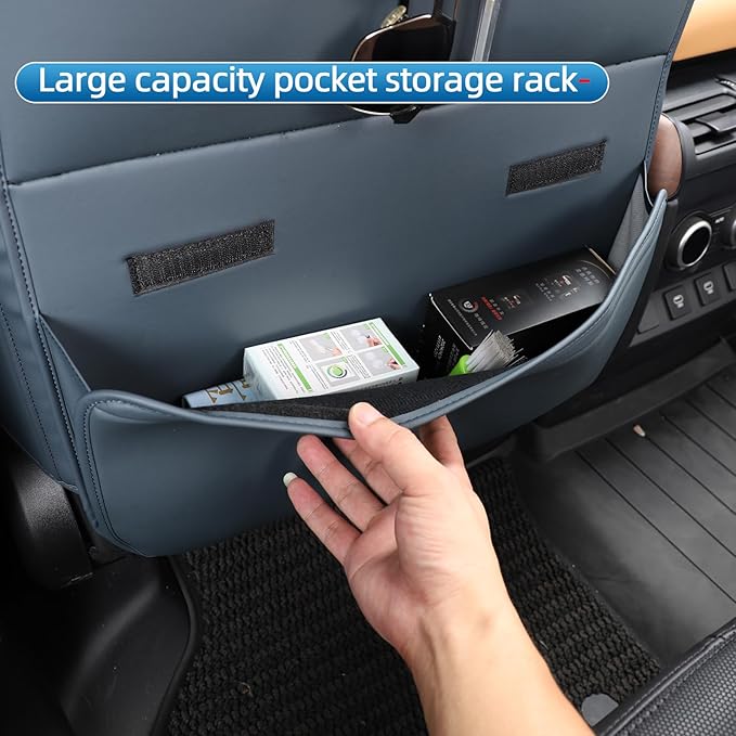 TAIKOO Seat Back Protector,Preventing the Impact of Children Stepping on the Seat Backrest,Beautiful appearance and easy to clean,black (Blue-2 pcs)