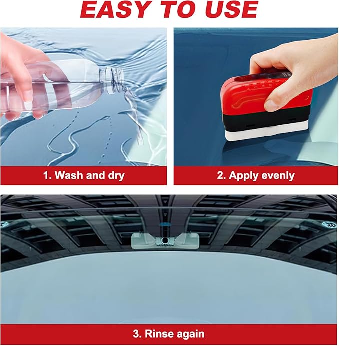 Yicengy Automotive Oil Film Cleaning Brush for Car Windows Car Glass Oil Film Cleaner,2026 New Cars Window Glasses Cleaning Boar with Extra Cleaner, Universal Cars Clear Vision Glass Cleaner