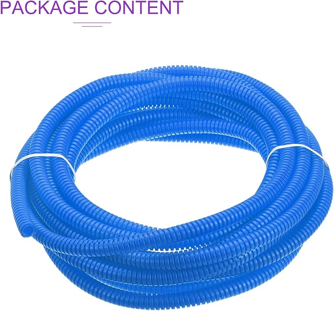DMiotech 20ft Wire Loom Split Tubing 1/4 Inch(6.5 Mm) ID, Cord Protectors from Pet Flexible Conduit Cable Management for Office, Home, Garden, Blue